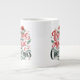 クリスマスの魔法に満ちたコーヒーラバー ジャンボコーヒーマグカップ