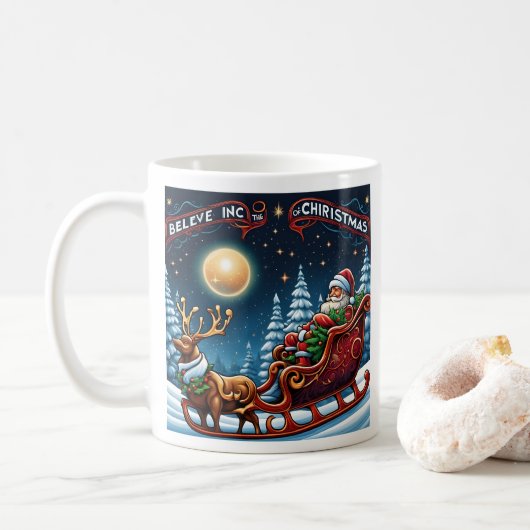 クリスマスの魔法に満ちたホリデーシーズン コーヒーマグカップ (ドーナツ)