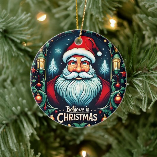 クリスマスの魔法に満ちた祭典的な セラミックオーナメント (ツリー)
