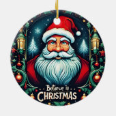 クリスマスの魔法に満ちた祭典的な セラミックオーナメント (裏面)