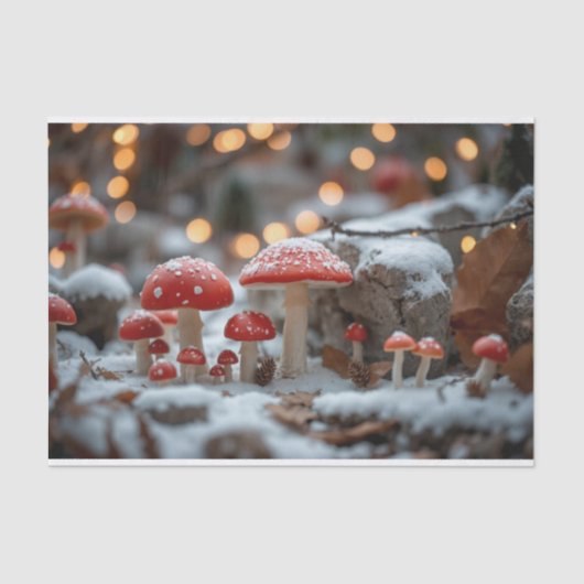 クリスマスの魔法のキノコの森 薄葉紙 (正面)