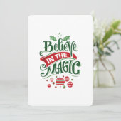 クリスマスの魔法のタイポグラフィを信じて シーズンカード (スタンド正面)