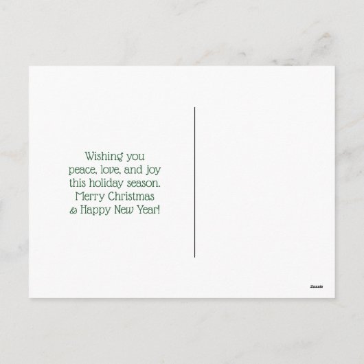 クリスマスの魔法のタイポグラフィを信じて シーズンポストカード (裏面)