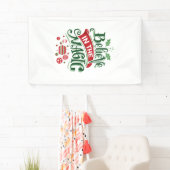 クリスマスの魔法のタイポグラフィを信じて 横断幕 (インサイチュ)