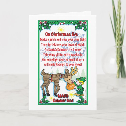 クリスマスの魔法のトナカイ シーズンカード (正面)