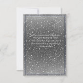 クリスマスの魔法のリースブルーの格子柄のリボンを持っている カード (裏面)