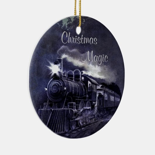 クリスマスの魔法のヴィンテージの列車 セラミックオーナメント (右)