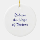 クリスマスの魔法のヴィンテージの列車 セラミックオーナメント (裏面)