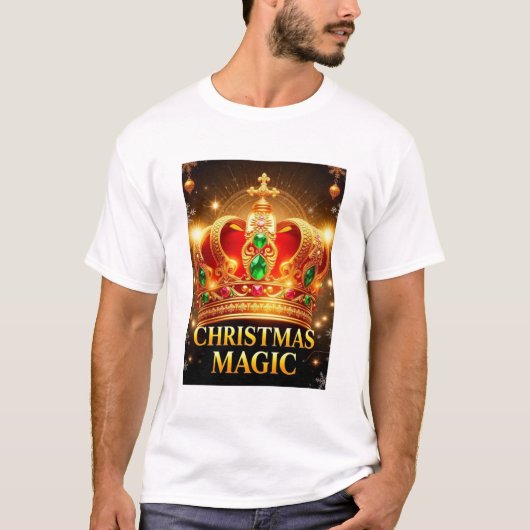 **クリスマスの魔法の王冠** Tシャツ (正面)