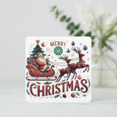 クリスマスの魔法の瞬間 サンタのトナカイが引くスレッド クリスマス フェスティバル 招待状 (スタンド正面)