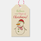 クリスマスの魔法の雪だるま ギフトタグ (正面)