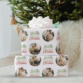 クリスマスの魔法を信じて フォトコラージュ ラッピングペーパー