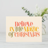 クリスマスの魔法を信じて - レトロスタイル カード (スタンド正面)