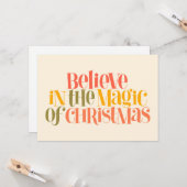 クリスマスの魔法を信じて - レトロスタイル カード (正面/裏面インサイチュ)