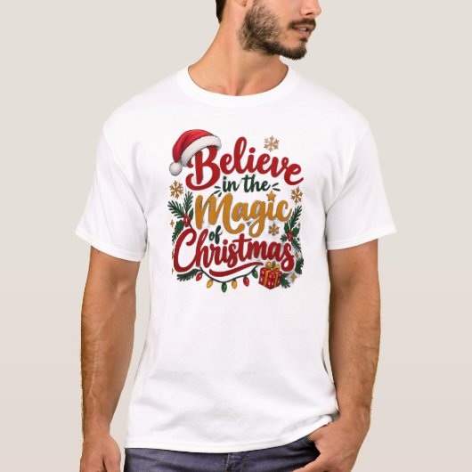 クリスマスの魔法を信じて Tシャツ - 祝祭 (正面)