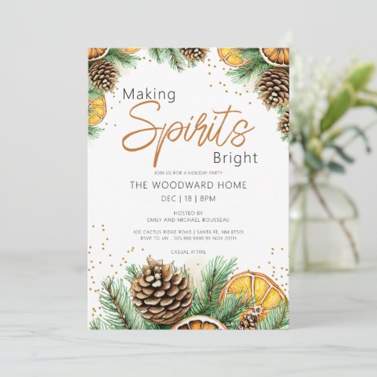 クリスマスの魔法を明るくする ホリデーパーティーの招待状 招待状 (スタンド正面)