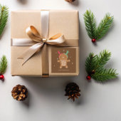 クリスマスの魔法を纏ったジンジャーブレッドのトナカイ スクエアシール