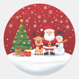クリスマスの魔法を輝かせて ラウンドシール