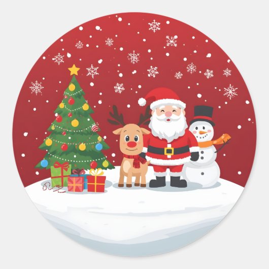クリスマスの魔法を輝かせて ラウンドシール (正面)