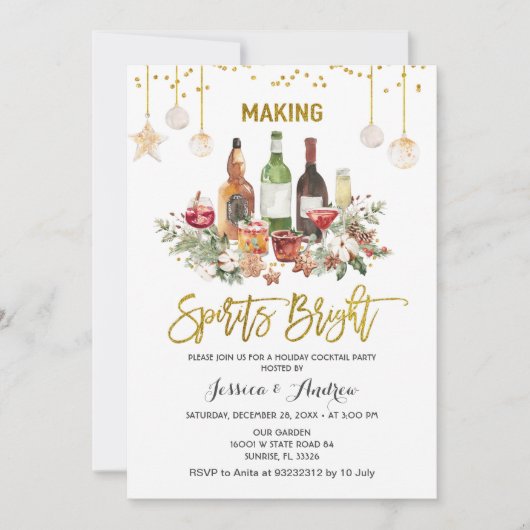 クリスマスの魔法を輝かせよう　クリスマスパーティーのご招待 招待状 (正面)