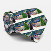 クリスマスの魔法スタンダードプードル(黒) ネクタイ (ロール)