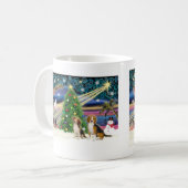 クリスマスの魔法 ビーグル ペア コーヒーマグカップ (正面左)