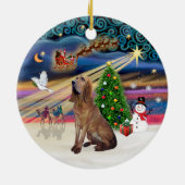 クリスマスの魔法 - ブルドッグ セラミックオーナメント (裏面)