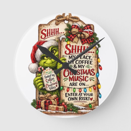 クリスマスの魔法 ラウンド壁時計 (正面)