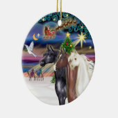 クリスマスの魔法 - 三頭のアラブ馬 セラミックオーナメント (右)