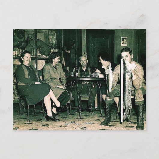 クリスマスの魚釣りカード シーズンポストカード (正面)