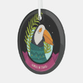 クリスマスの鳥がいつも喜ぶ ガラスオーナメント (正面左)