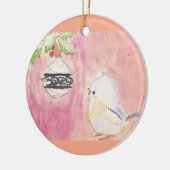 クリスマスの鳥とオーナメント セラミックオーナメント (左)