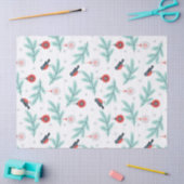 クリスマスの鳥とボールのパターン 薄葉紙 (クラフト)