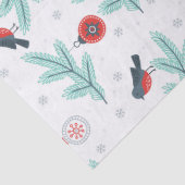 クリスマスの鳥とボールのパターン 薄葉紙 (詳細)