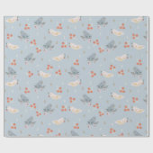 クリスマスの鳥のシームレスなパターン ラッピングペーパー (フラット)