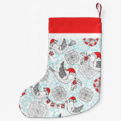 クリスマスの鳥のモノグラム スモールクリスマスストッキング (裏面)