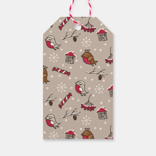 クリスマスの鳥の「休暇のためのホーム」パーソナル ギフトタグ (裏面)