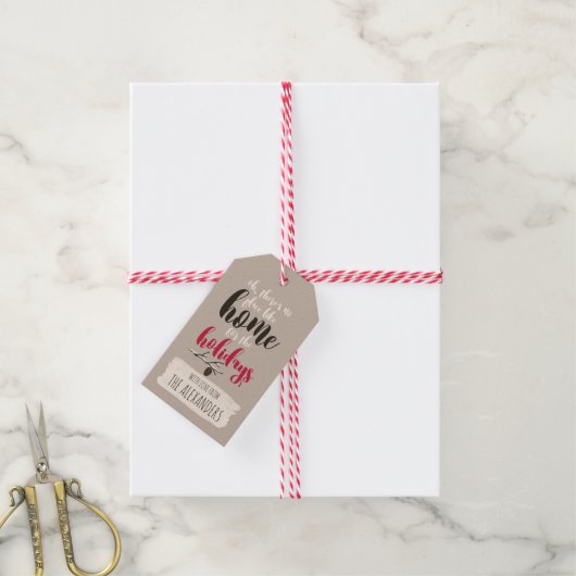 クリスマスの鳥の「休暇のためのホーム」パーソナル ギフトタグ (より糸付き)