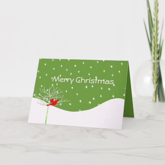 クリスマスの鳥 – あなたの写真を内側に シーズンカード (正面)