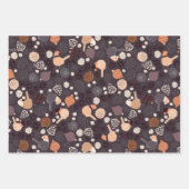 クリスマスの鳥、オーナメント、松のコーン、花 ラッピングペーパーシート (正面2)