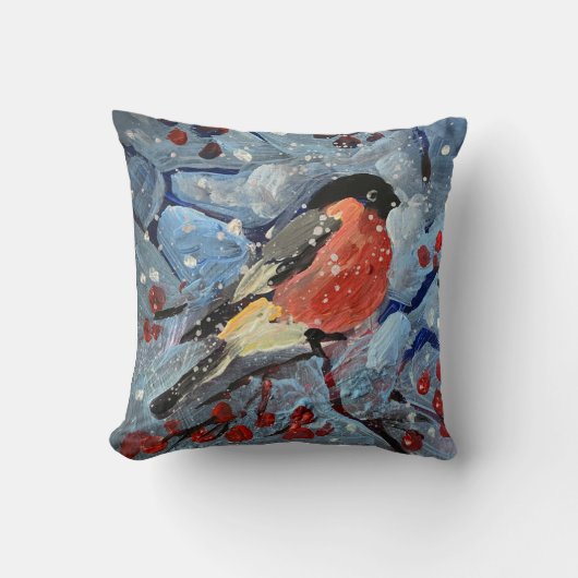 クリスマスの鳥 クッション (正面)