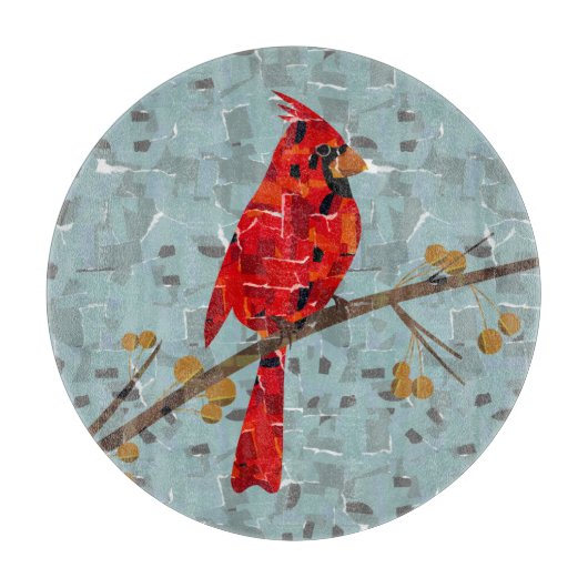 クリスマスの鳥、ショウジョウコウカンチョウ カッティングボード (正面)