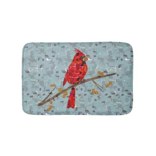 クリスマスの鳥、ショウジョウコウカンチョウ バスマット (正面)