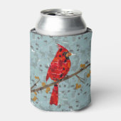 クリスマスの鳥、ショウジョウコウカンチョウ 缶クーラー (缶正面)