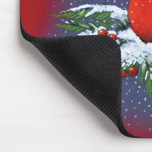 クリスマスの鳥: (鳥)ショウジョウコウカンチョウ: 芸術 マウスパッド (コーナー)