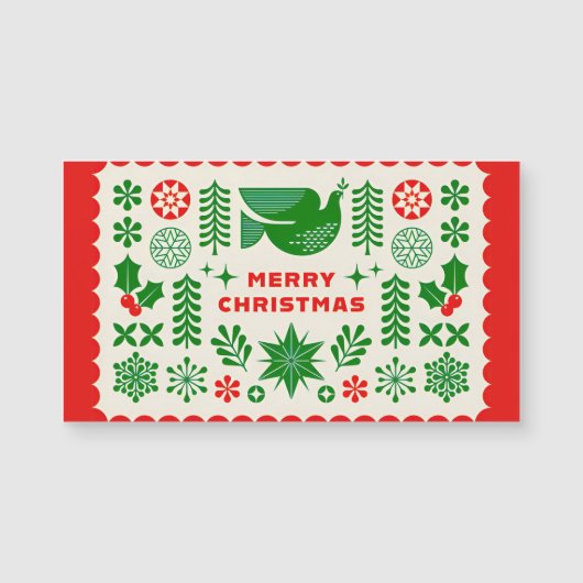 クリスマスの鳩とヒイラギの枝 🕊️🎄 フェスティブ (正面)