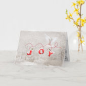 クリスマスの鳩 カード (黄色い花)