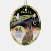 クリスマスの鳩 - ベルジアン・マリノア セラミックオーナメント (右)
