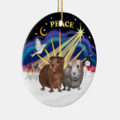 クリスマスの鳩 – 2モルモット(#2と#3) セラミックオーナメント (右)