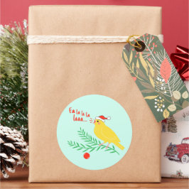 クリスマスの鳴き声カナリア ラウンドシール
